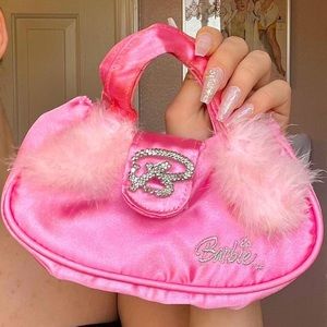 Barbie Pink Mini Bag with Fur Accents